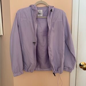 Lavender Hooded Windbreaker Jacket